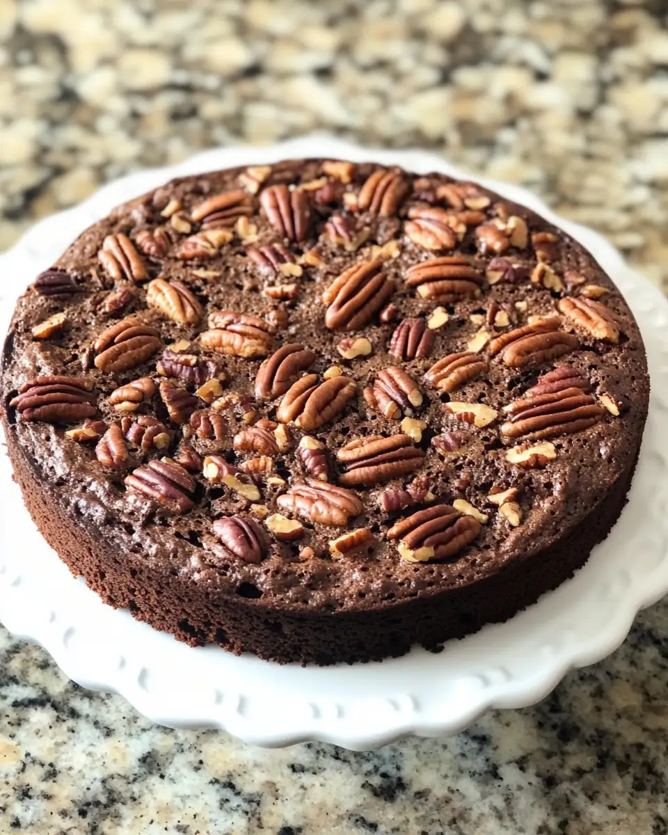 Final dish - Indulge in Decadence with the Ultimate Gooey Chocolate Pecan Cake