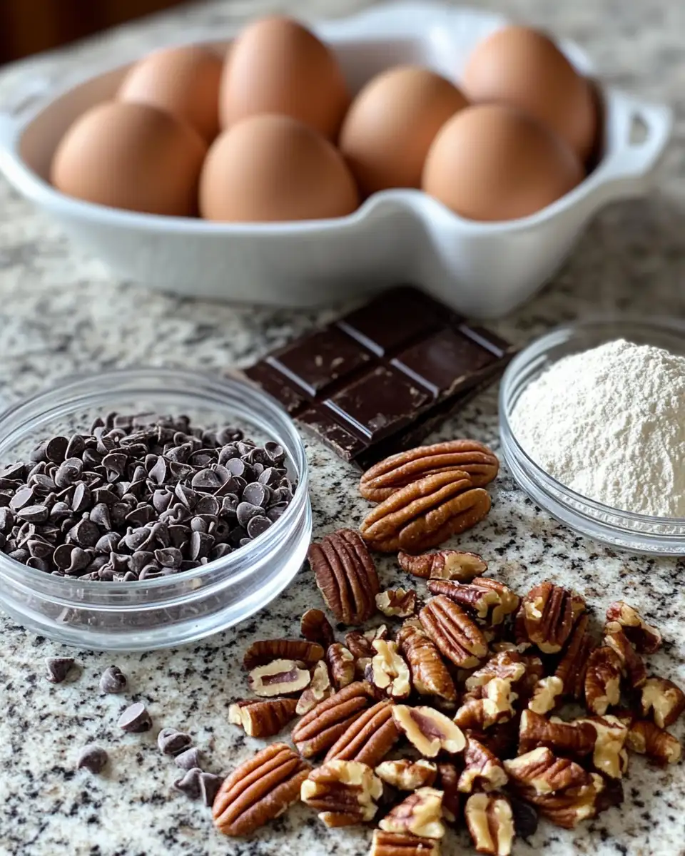 Ingredients for Indulge in Decadence with the Ultimate Gooey Chocolate Pecan Cake