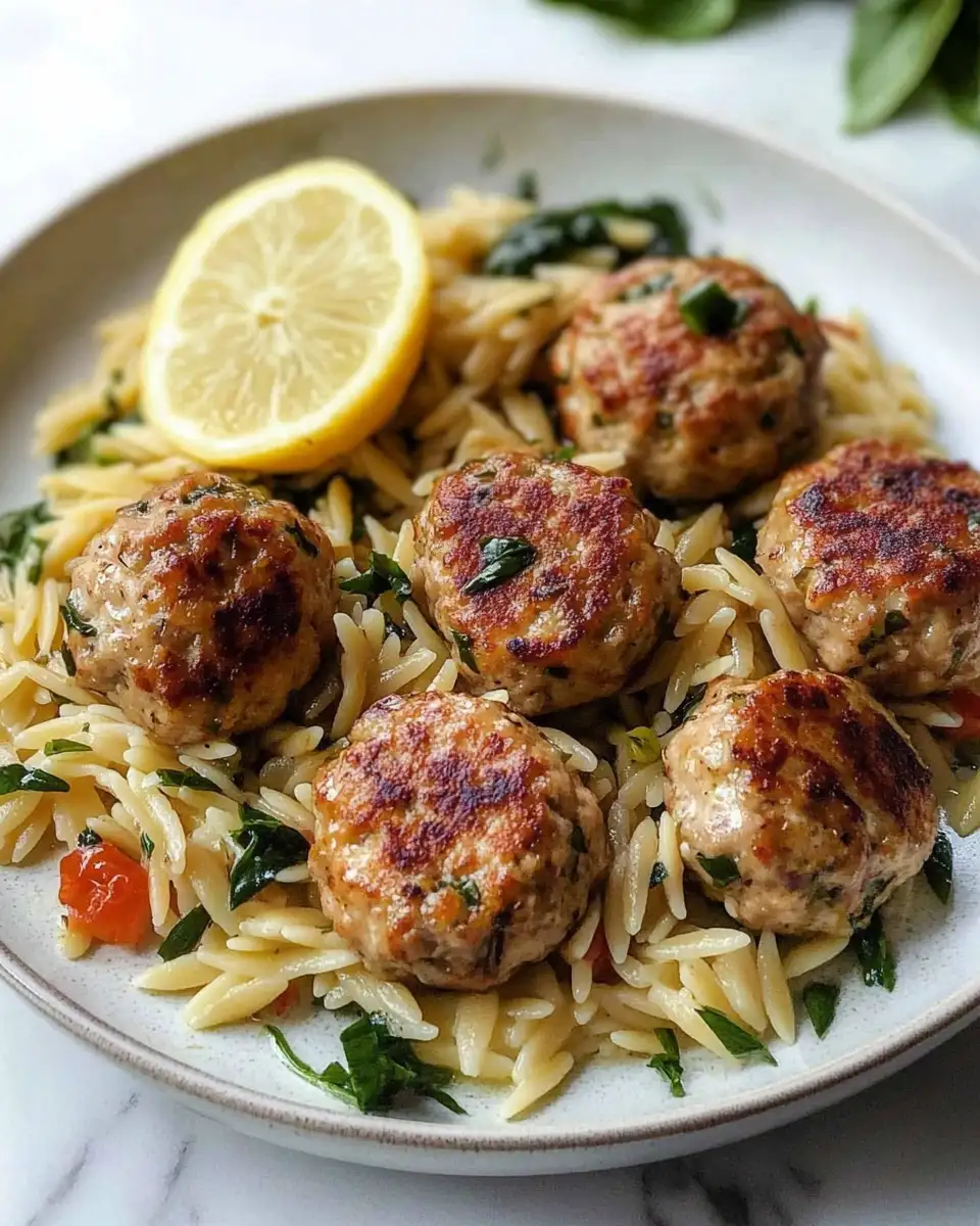 Savor the Mediterranean: Greek Chicken Meatballs with Zesty Lemon Orzo - Featured Image