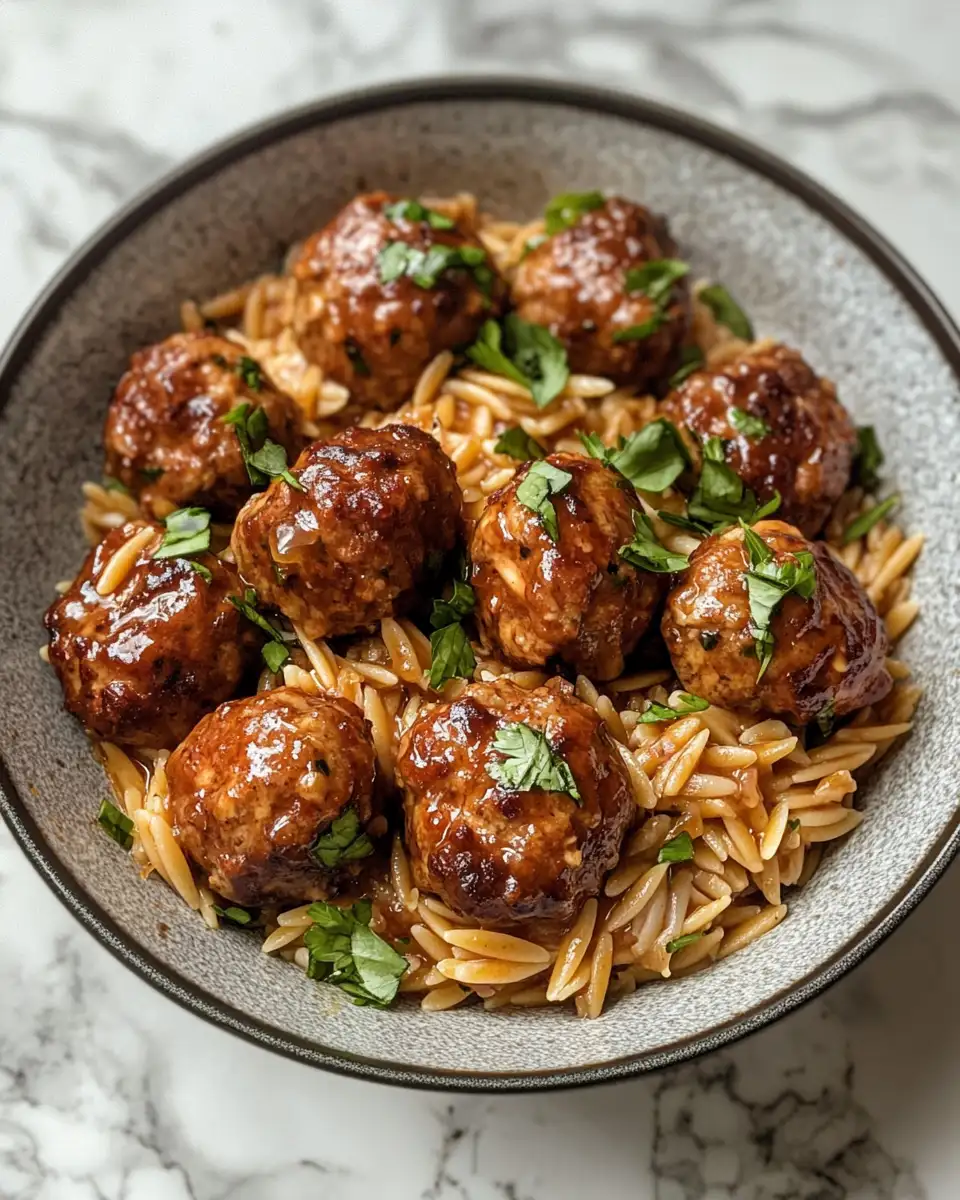 Savor the Mediterranean: Greek Chicken Meatballs with Zesty Lemon Orzo 6 Final dish - Savor the Mediterranean: Greek Chicken Meatballs with Zesty Lemon Orzo