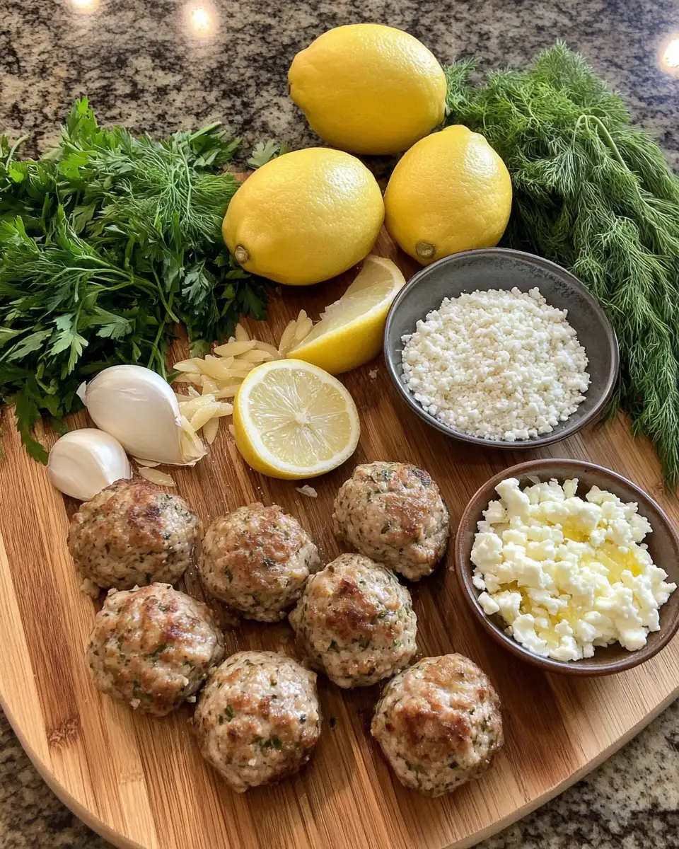 Savor the Mediterranean: Greek Chicken Meatballs with Zesty Lemon Orzo 4 Ingredients for Savor the Mediterranean: Greek Chicken Meatballs with Zesty Lemon Orzo