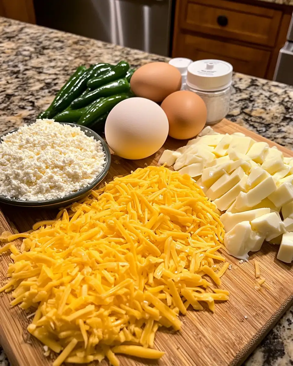 Ingredients for Sizzling Green Chile Cheese Squares: Your Next Flavor Adventure