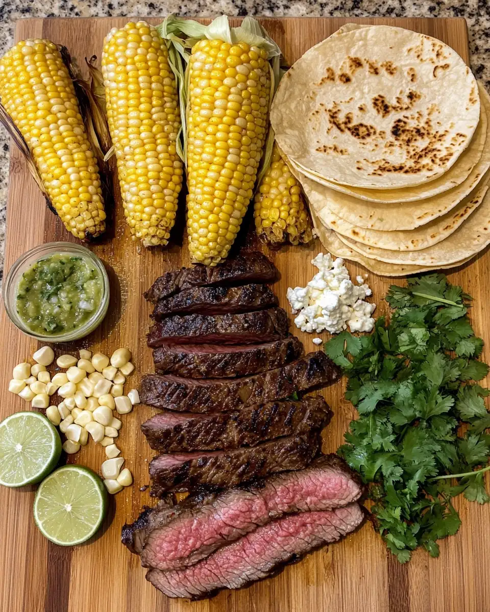 Ingredients for Fiery Flavors Unite: Grilled Steak Elote Tacos Extravaganza
