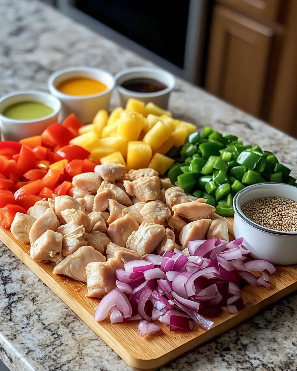 Ingredients for Tropical Delight: Easy Hawaiian Chicken Sheet Pan Dinner