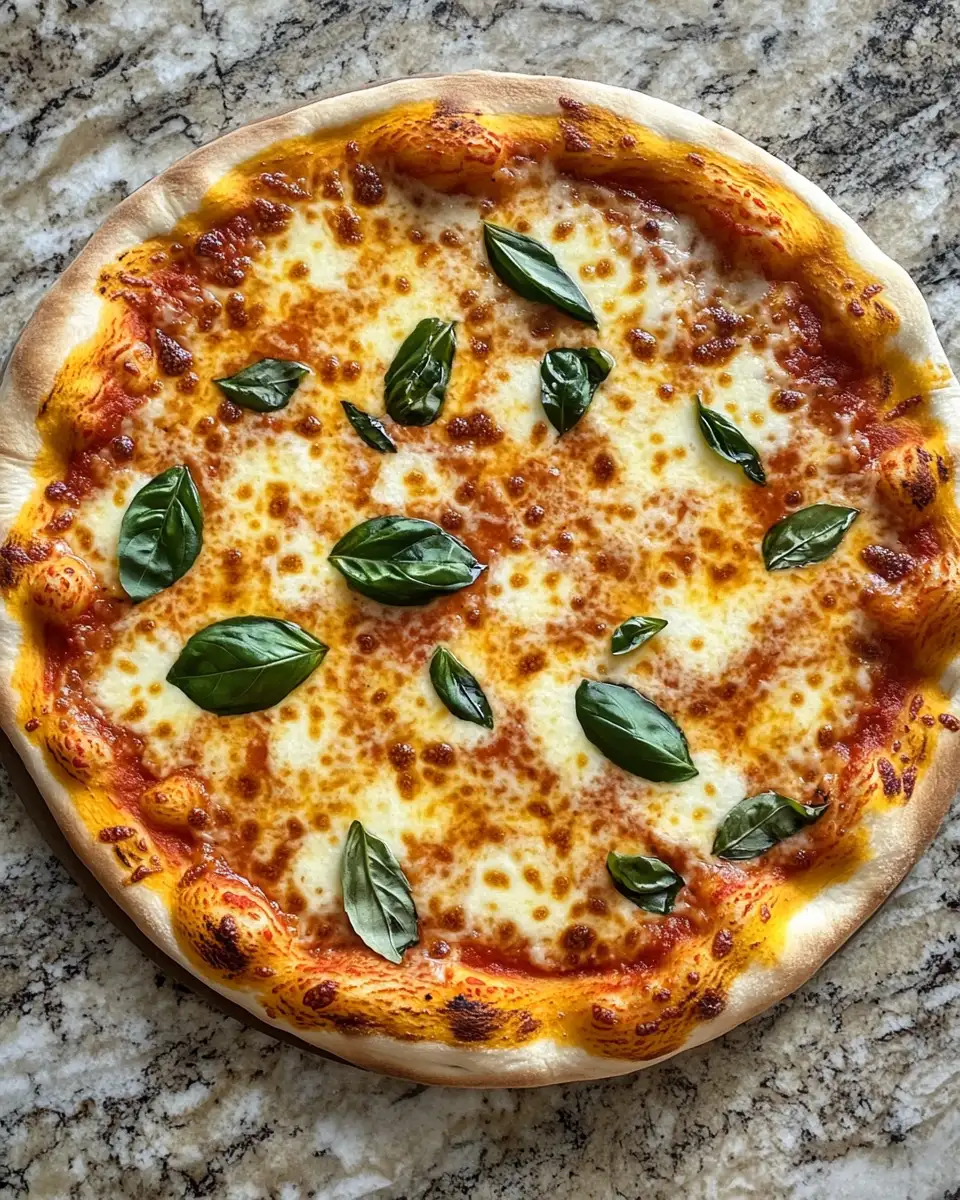 Final dish - Perfectly Crispy Homemade Margherita Pizza Delight