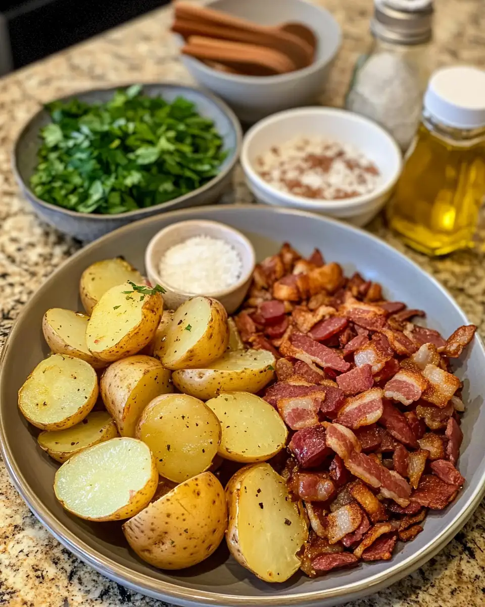 Sweet & Savory Perfection: Honey Bacon Roasted Potatoes Unveiled 4 Ingredients for Sweet & Savory Perfection: Honey Bacon Roasted Potatoes Unveiled