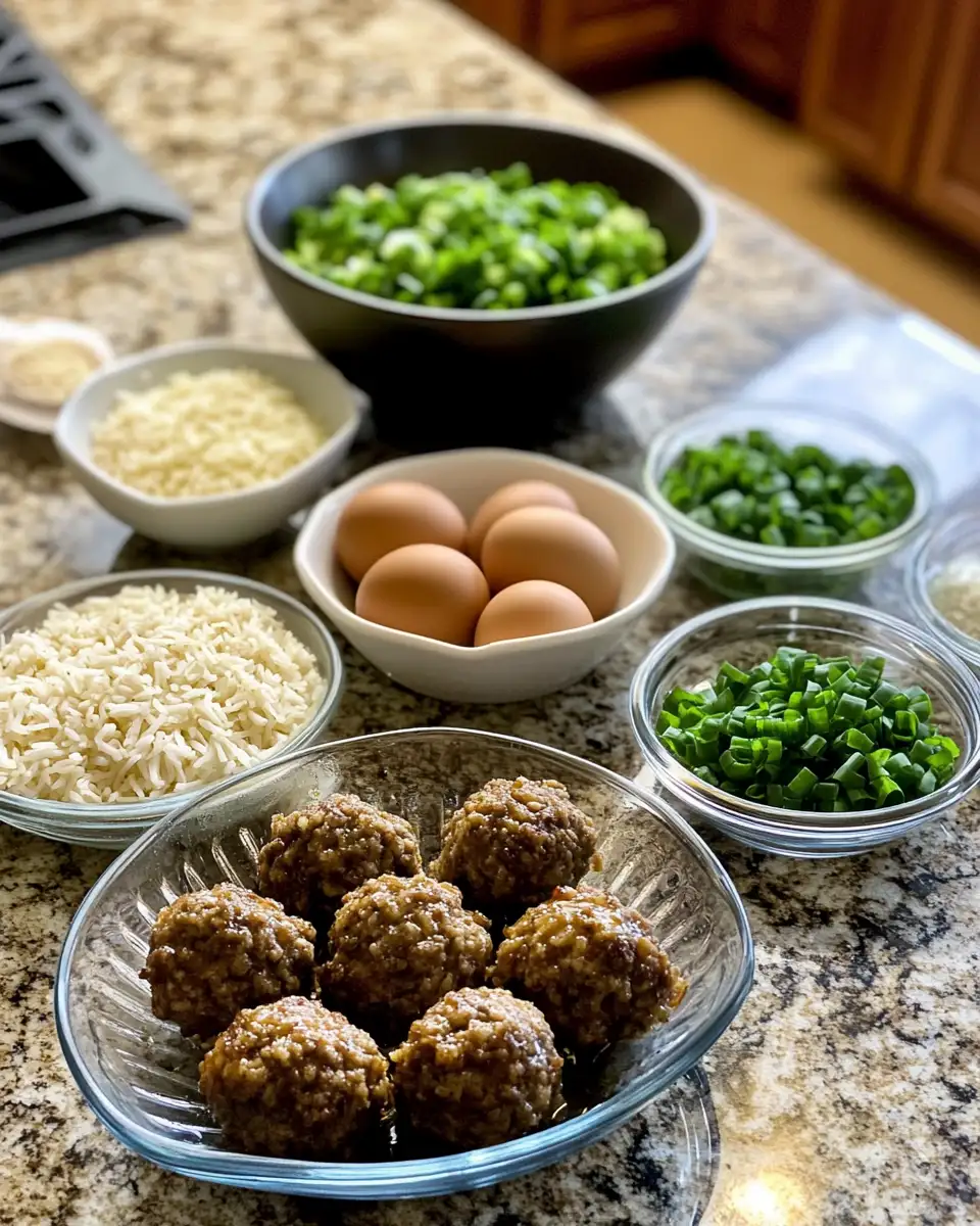 Ingredients for Savor the Sweet and Savory Delight of Honey Garlic Meatball Rice Bake