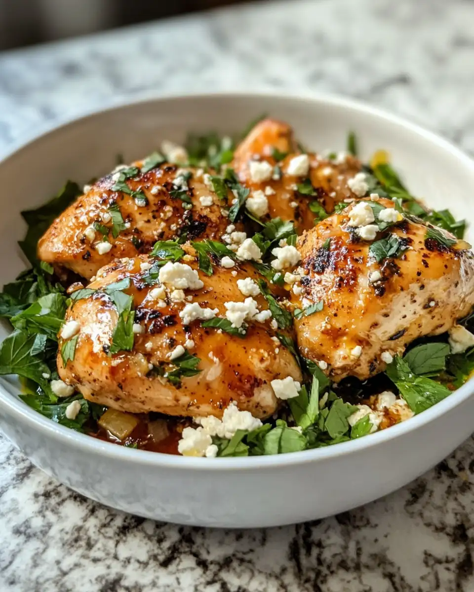 Final dish - Sizzling Hot Honey Feta Chicken: A Flavor Explosion