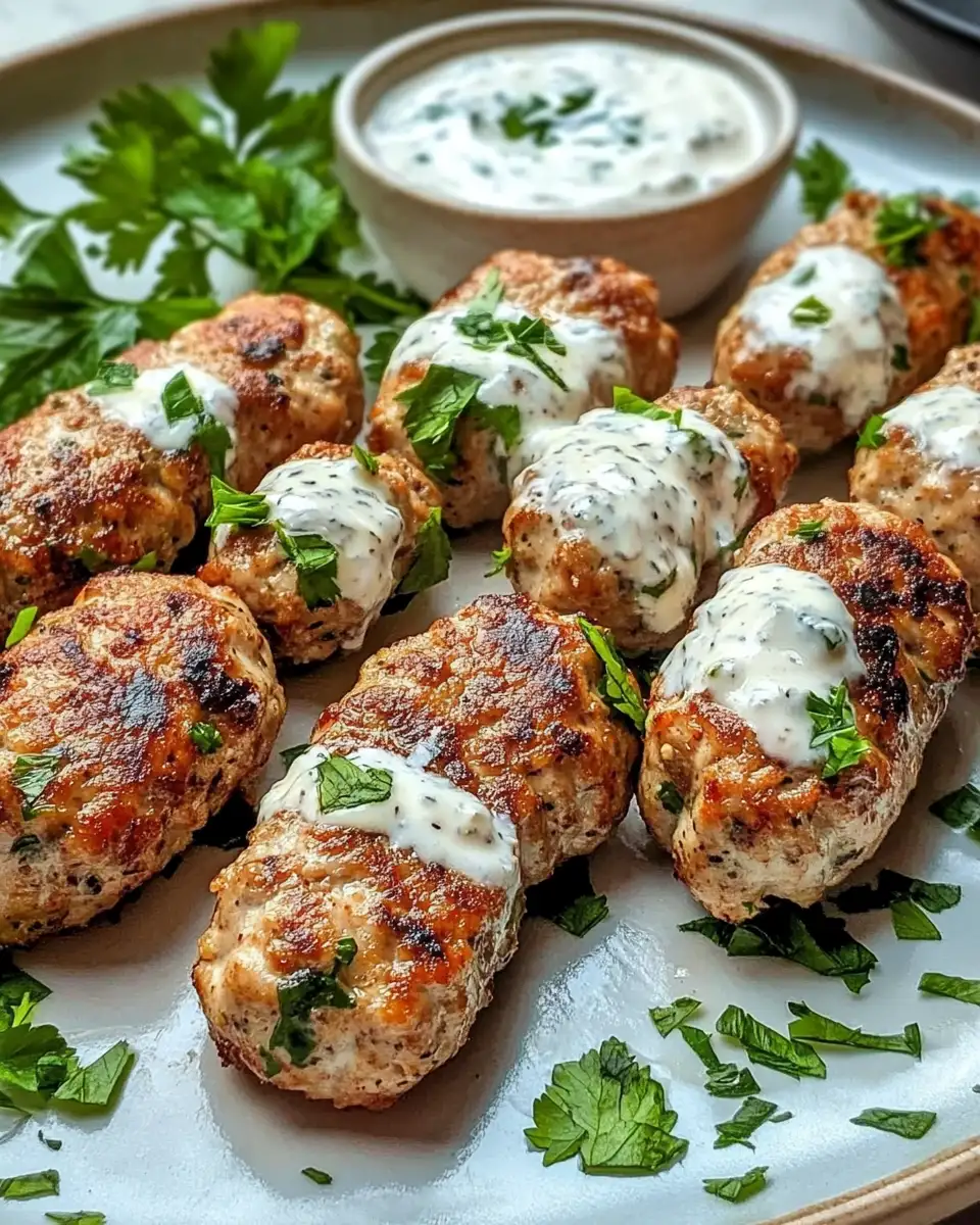 Savor the Flavor: Irresistible Chicken Kofta with Creamy Garlic Yogurt Sauce Recipe - Featured Image