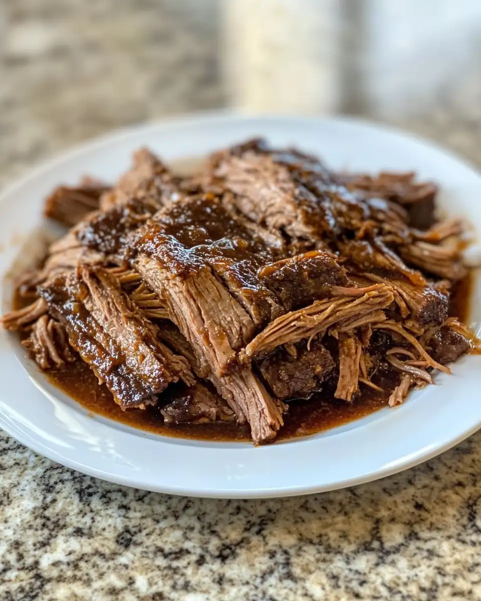 Final dish - Unleash Flavor with Irresistible Sweet & Savory Caramelized Pulled Beef Brisket