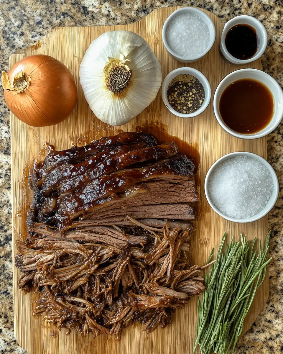 Ingredients for Unleash Flavor with Irresistible Sweet & Savory Caramelized Pulled Beef Brisket