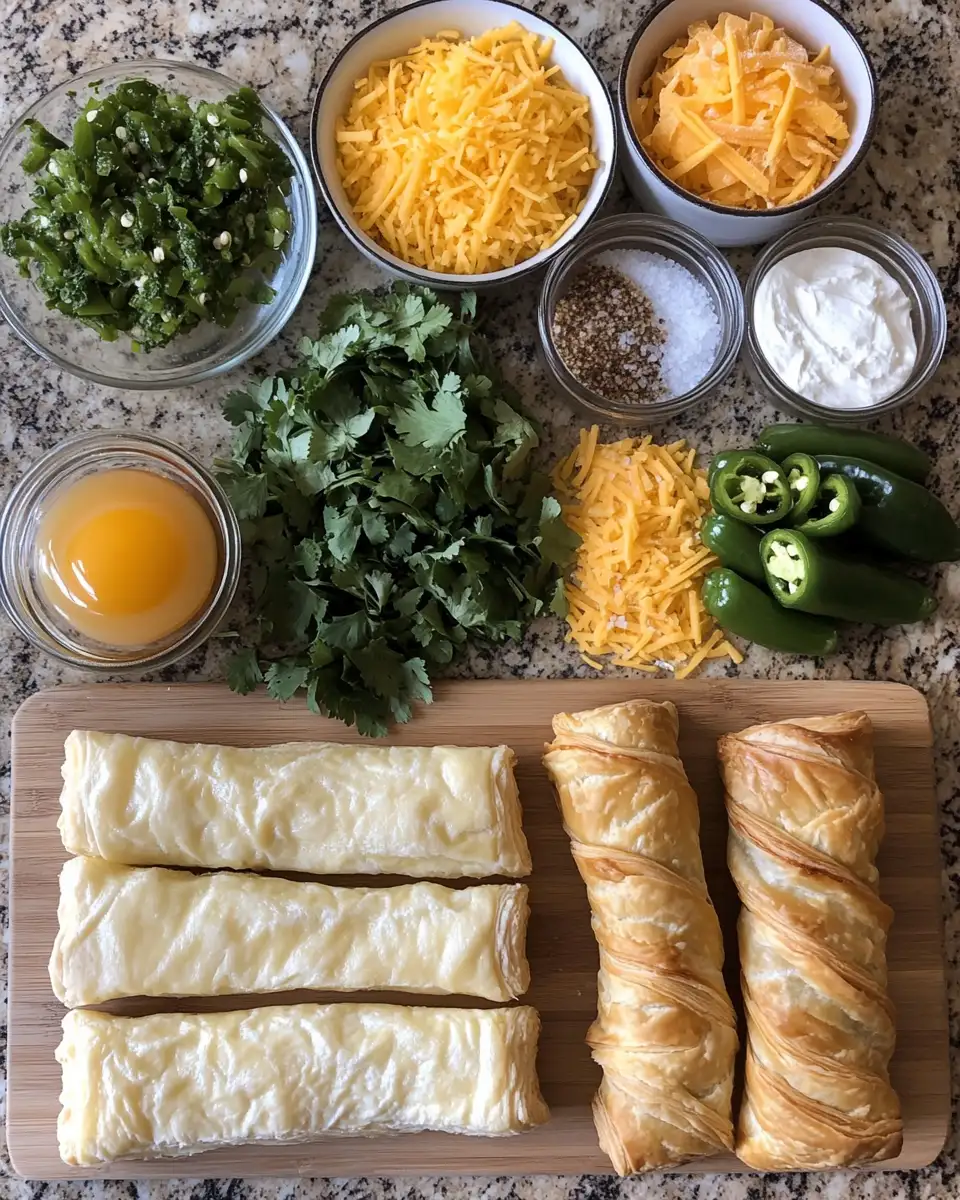 Ingredients for Spice Up Your Snack Game with Jalapeño Popper Puff Pastry Twists