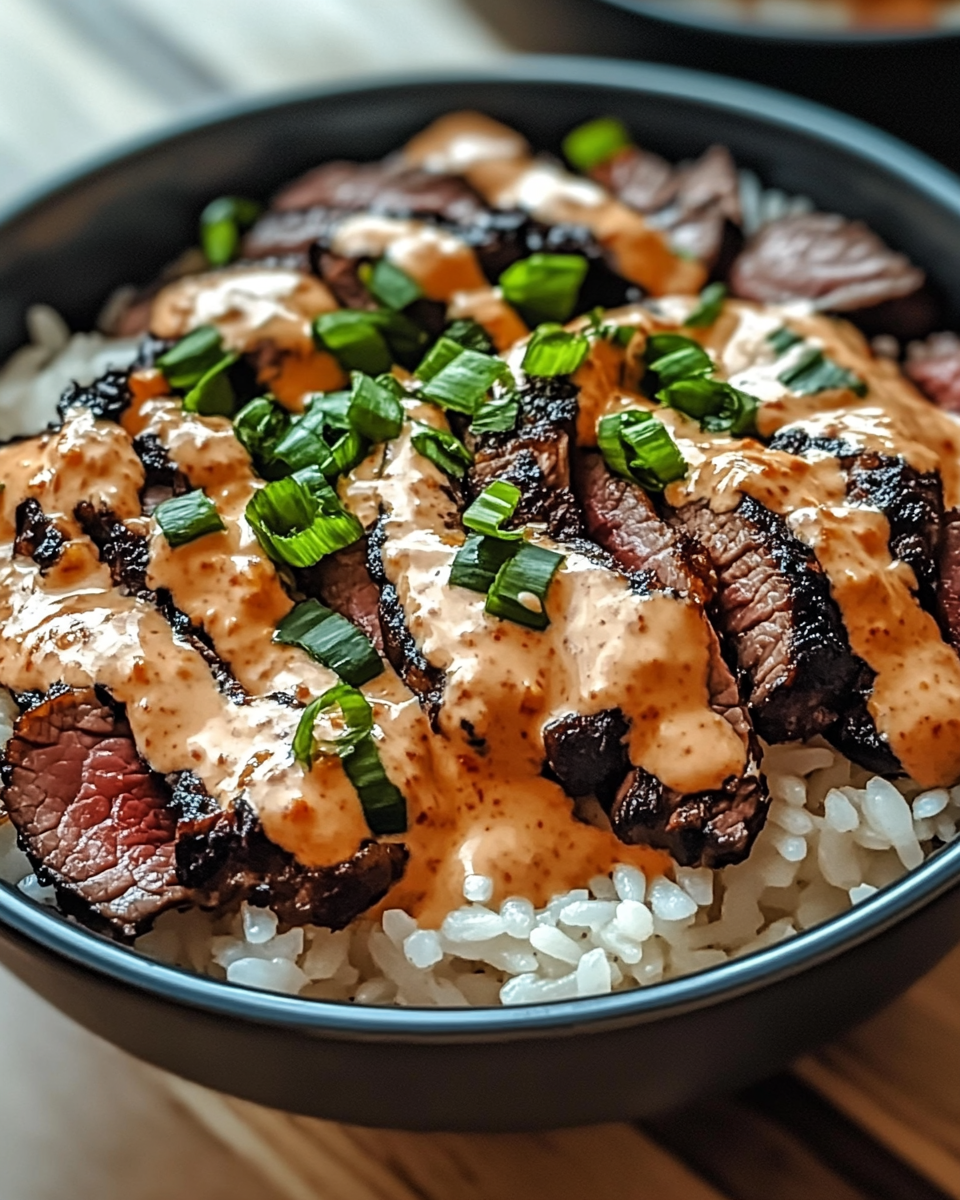 Savor the Flavor Korean BBQ Steak Rice Bowls with Spicy Cream Sauce - Featured Image
