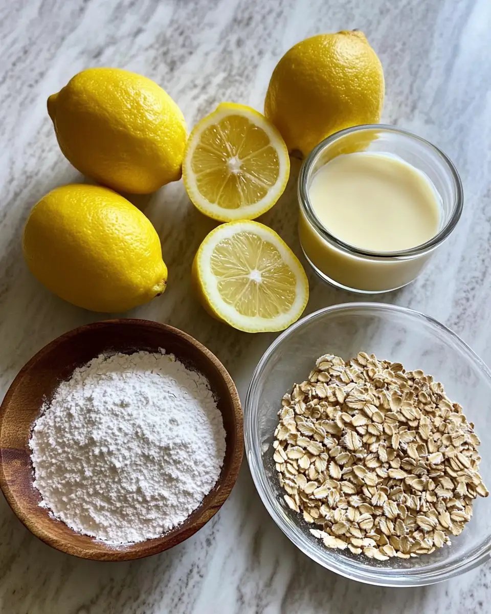 Zesty Delight: Lemon Oatmeal Crumble Bars That Brighten Your Day 4 Ingredients for Zesty Delight: Lemon Oatmeal Crumble Bars That Brighten Your Day