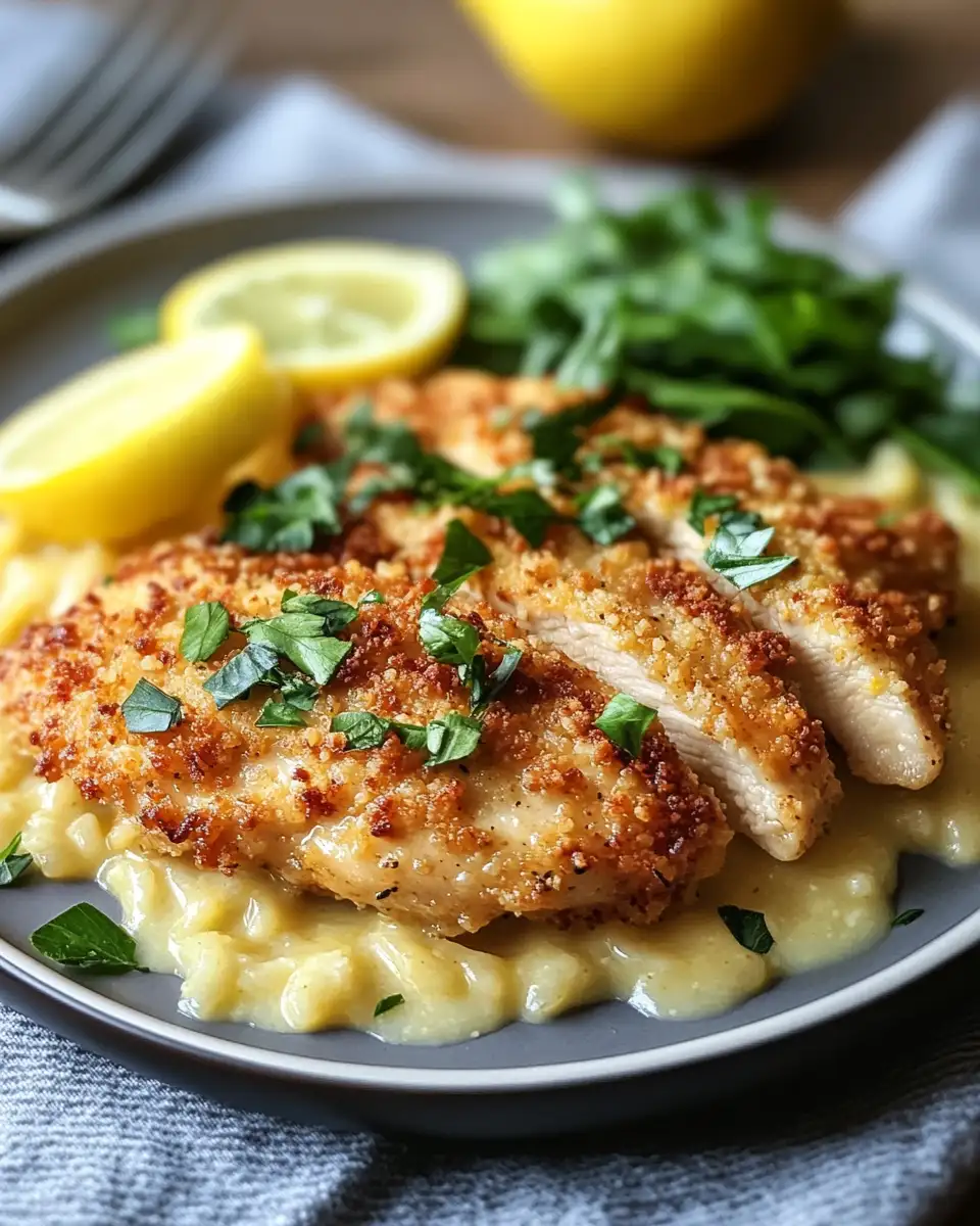 Zesty Lemon Pecorino Crusted Chicken with Creamy Lemon Sauce Delight - Featured Image