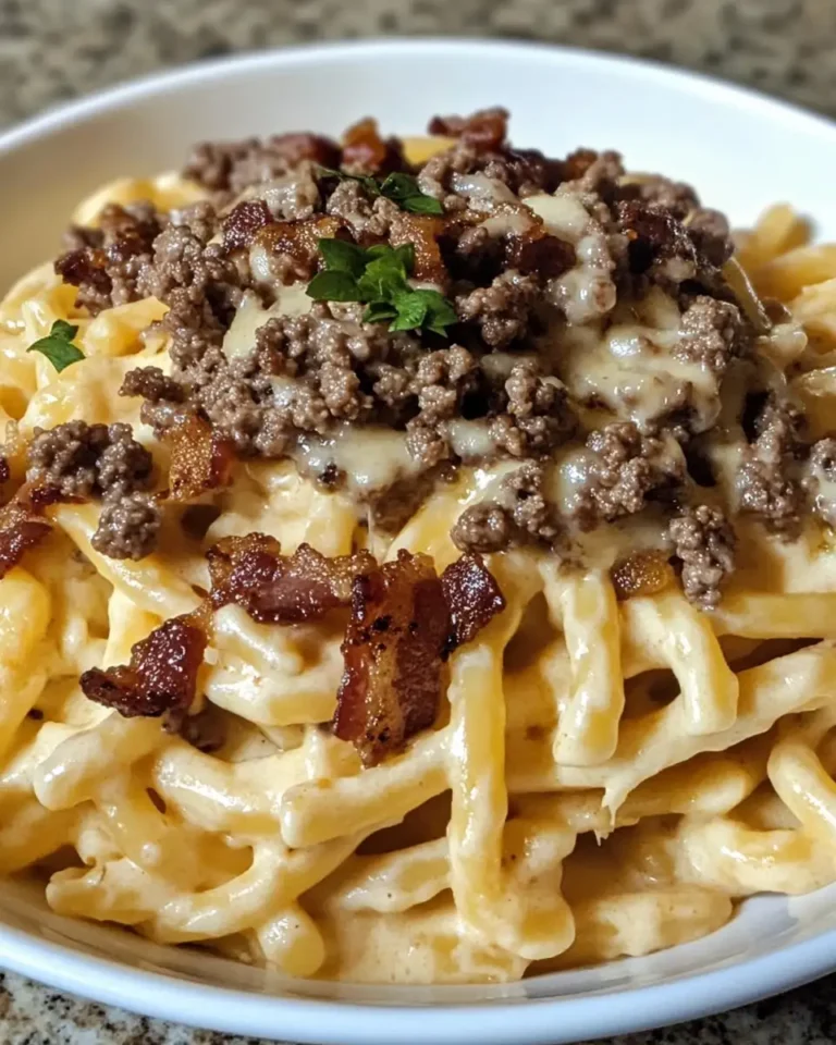 Indulge in Decadence with Loaded Bacon Cheeseburger Alfredo Pasta - Featured Image