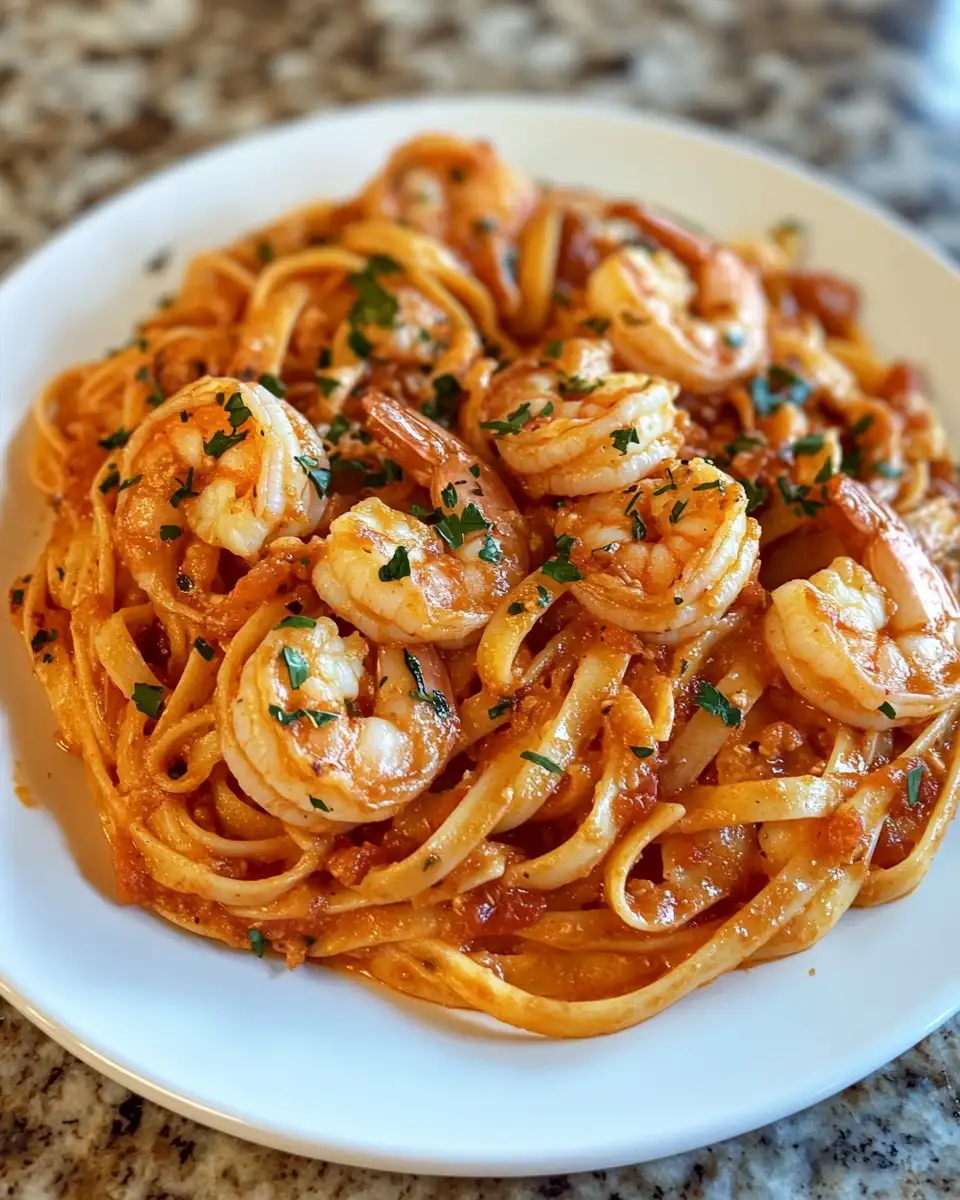 Final dish - Fall in Love with Marry-Me Shrimp Linguine in Creamy Tomato Sauce