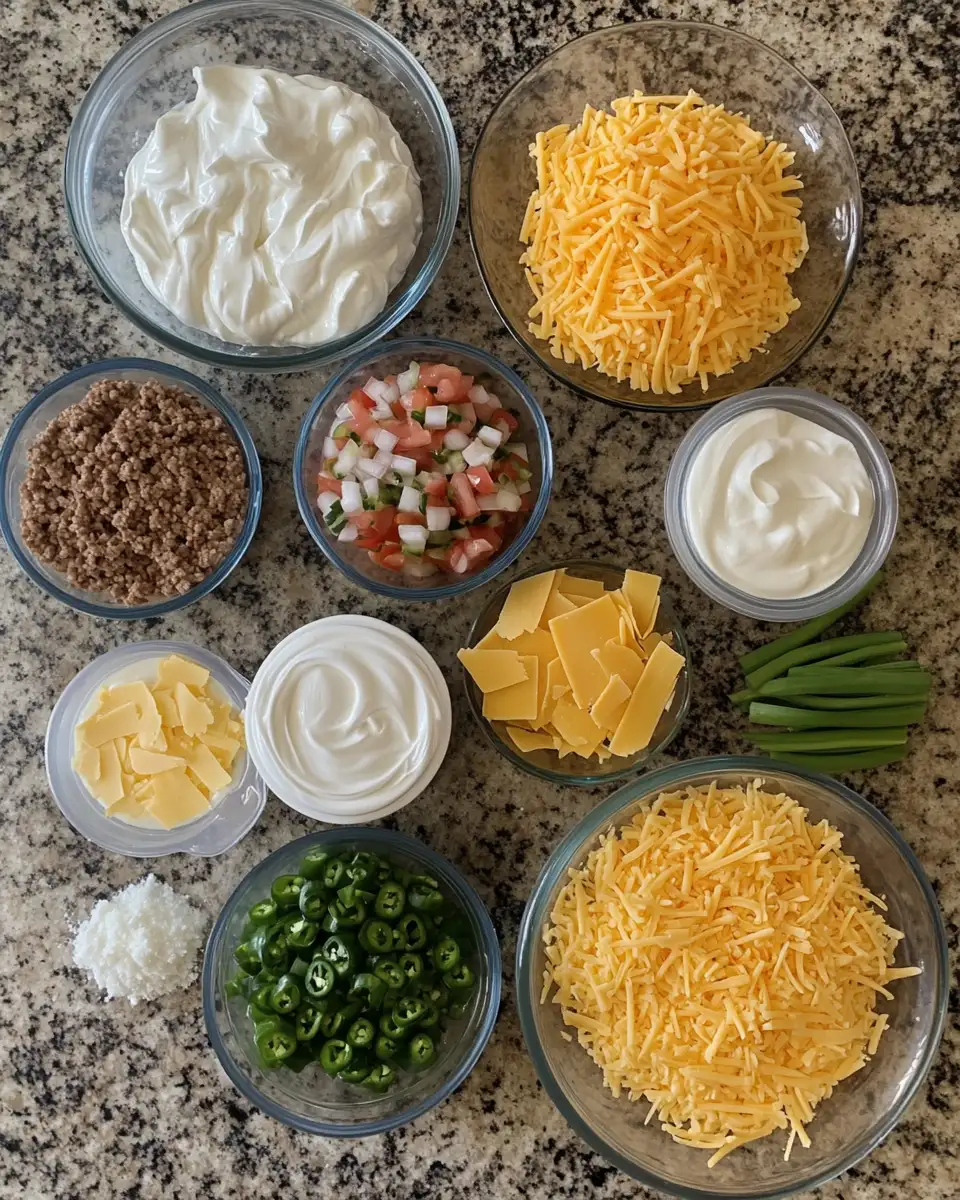 Irresistibly Cheesy and Meaty Texas Trash Dip Delight 4 Ingredients for Irresistibly Cheesy and Meaty Texas Trash Dip Delight