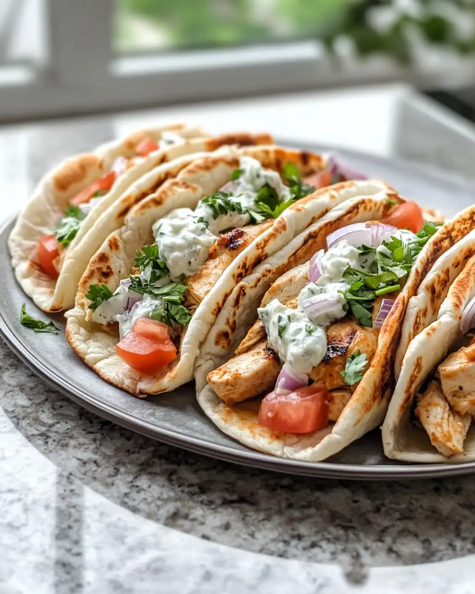 Savor the Flavors: Mediterranean Chicken Gyros with Creamy Feta Tzatziki 4 Final dish - Savor the Flavors: Mediterranean Chicken Gyros with Creamy Feta Tzatziki