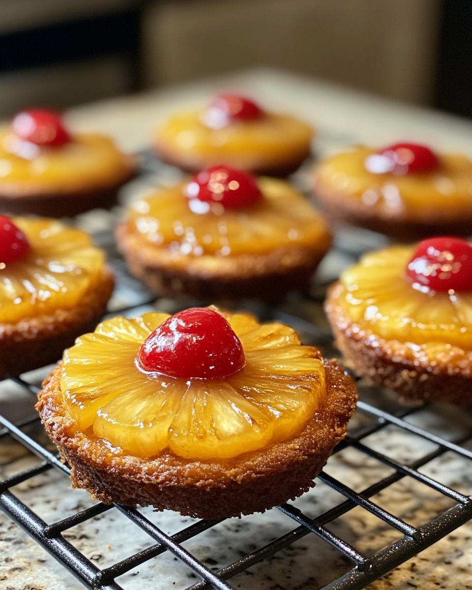 Mini Pineapple Upside Down Cakes: A Tropical Twist on a Classic Delight 6 Final dish - Mini Pineapple Upside Down Cakes: A Tropical Twist on a Classic Delight