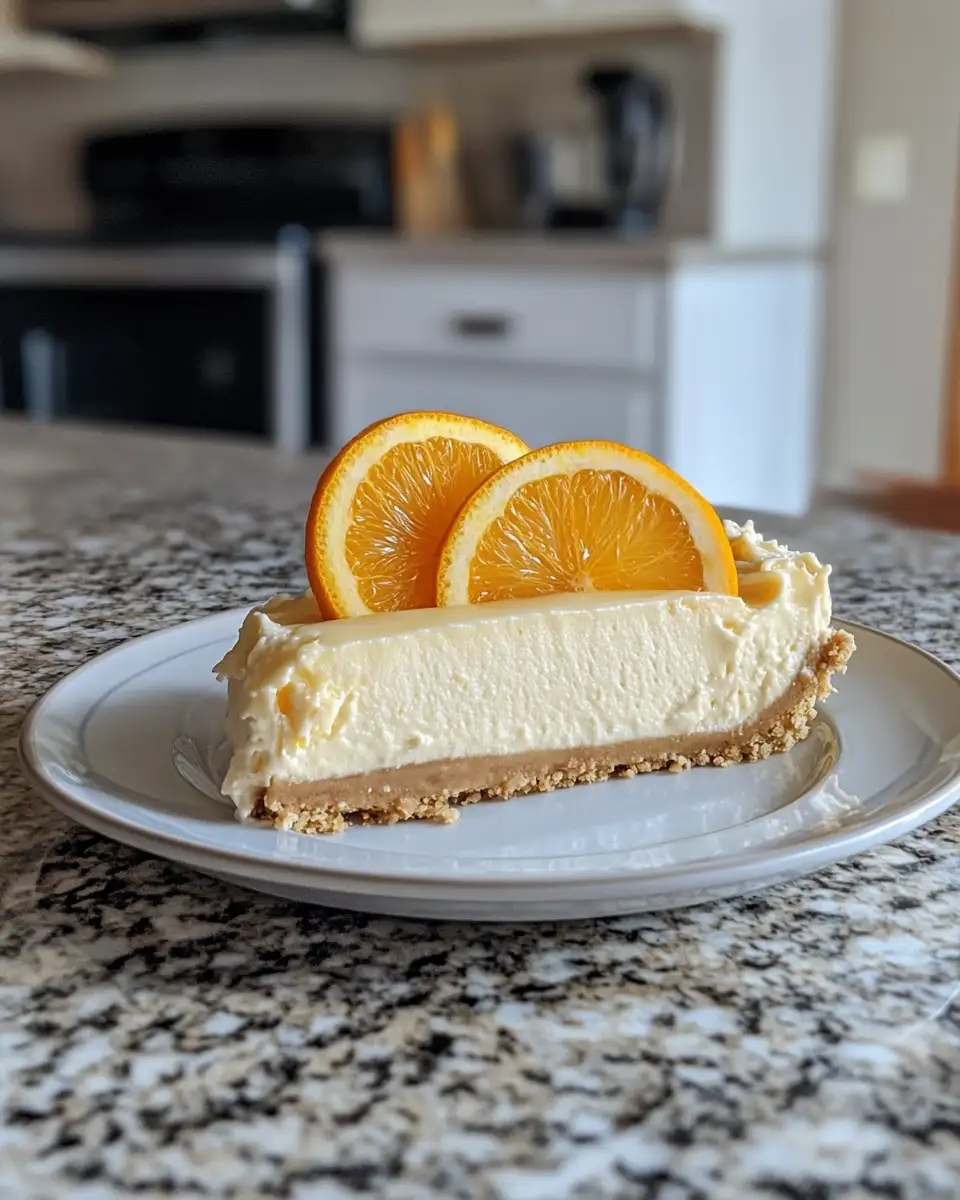 Final dish - Indulge in a Slice of Sunshine with No-Bake Orange Creamsicle Cheesecake