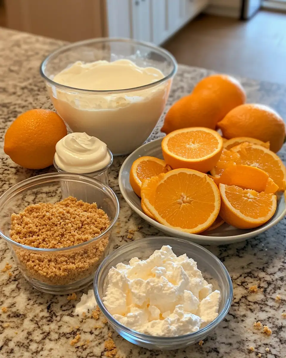 Ingredients for Indulge in a Slice of Sunshine with No-Bake Orange Creamsicle Cheesecake