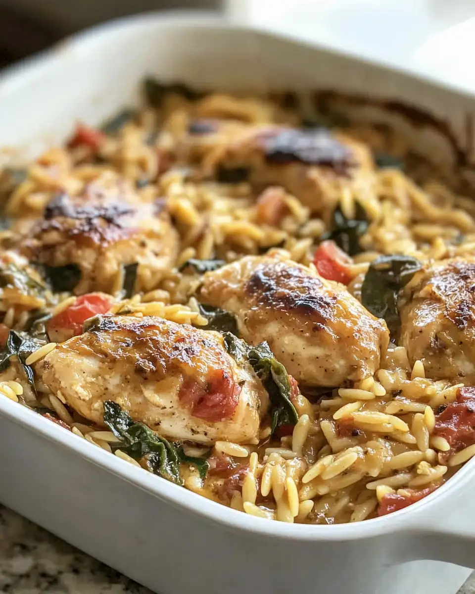 Savory Comfort: Irresistible Orzo Tuscan Chicken Bake - Featured Image