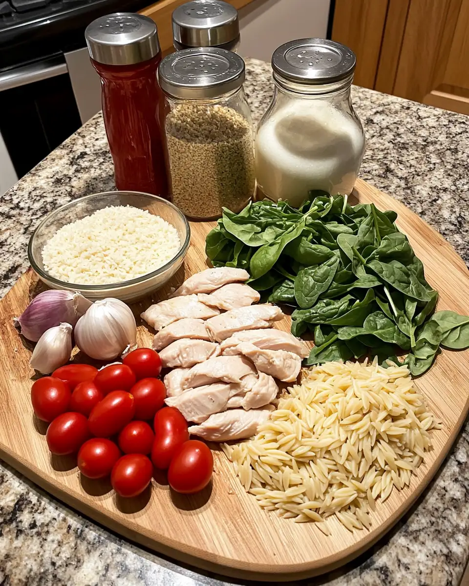 Ingredients for Savory Comfort: Irresistible Orzo Tuscan Chicken Bake