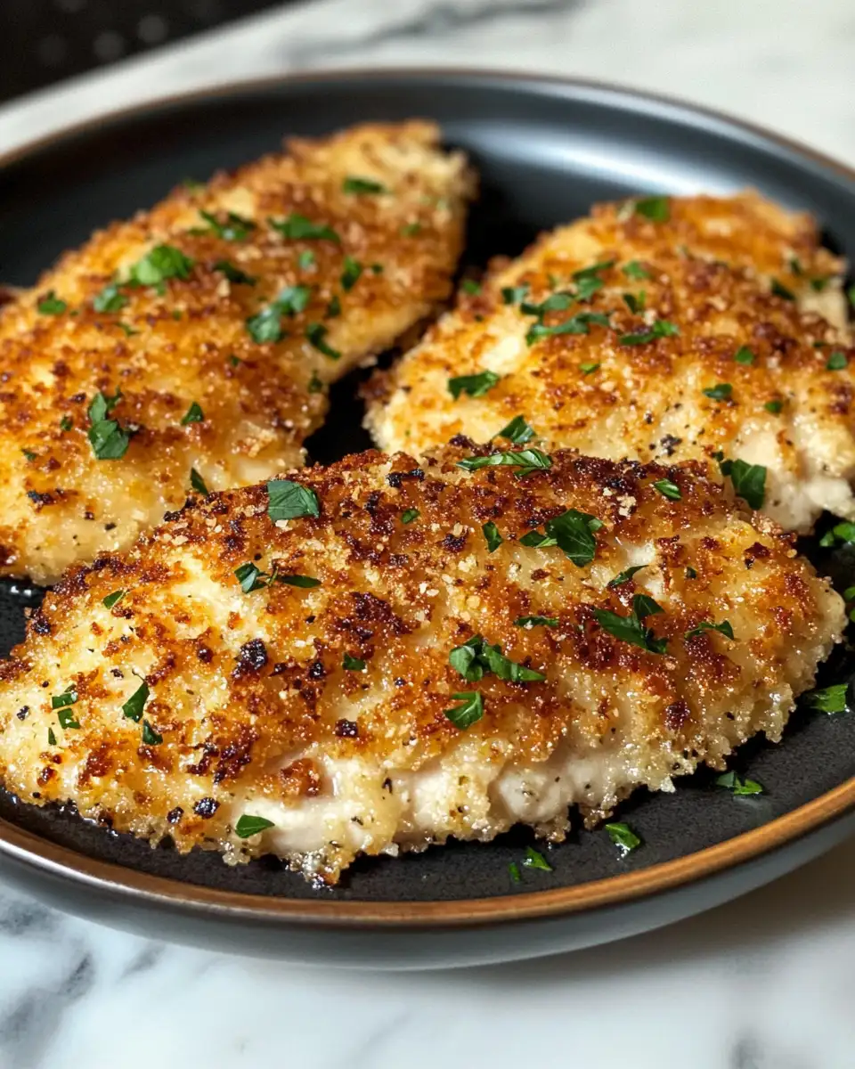 Final dish - Crispy Delight: Elevate Your Dinner with Parmesan Crusted Chicken