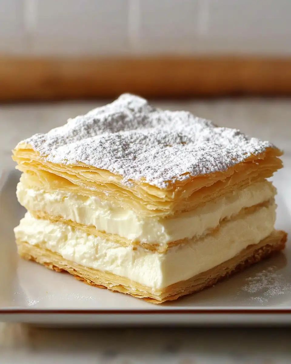 Heavenly Layers: Indulge in Puff Pastry Vanilla Custard Cream Squares - Featured Image