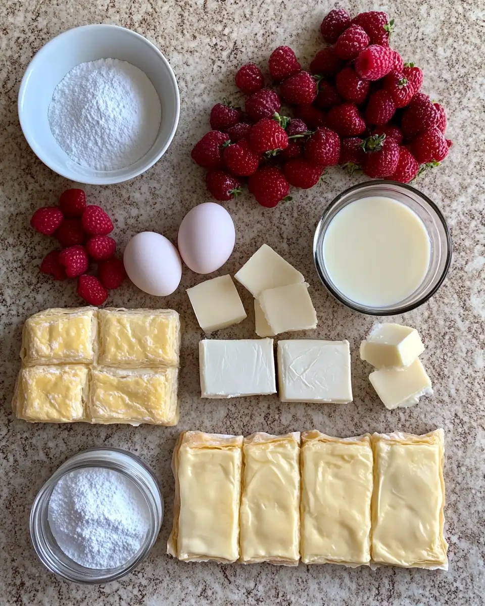 Ingredients for Heavenly Layers: Indulge in Puff Pastry Vanilla Custard Cream Squares