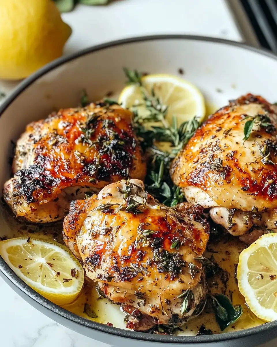 Irresistibly Juicy: Savory Lemon Herb Roasted Chicken Thighs Delight - Featured Image