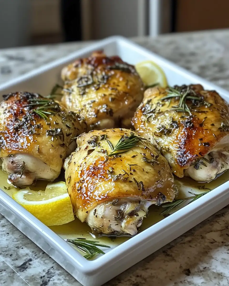 Final dish - Irresistibly Juicy: Savory Lemon Herb Roasted Chicken Thighs Delight