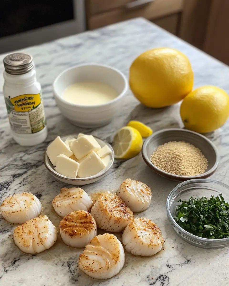 Sizzle and Spice: Seared Scallops in Cajun Cream Dream 4 Ingredients for Sizzle and Spice: Seared Scallops in Cajun Cream Dream