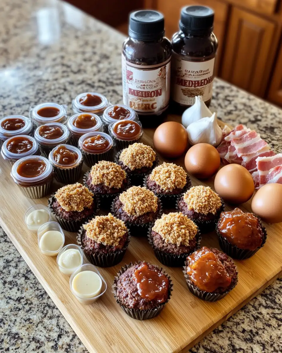 Ingredients for Savor the Flavor: Smoky Bourbon BBQ Bacon-Wrapped Meatloaf Cupcakes Delight