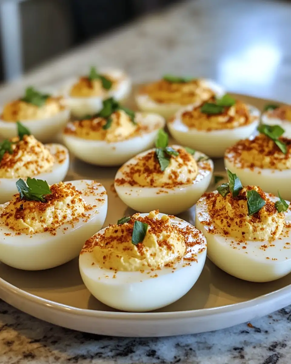 Zesty Delight: Spicy Chili Garlic Deviled Eggs 6 Final dish - Zesty Delight: Spicy Chili Garlic Deviled Eggs