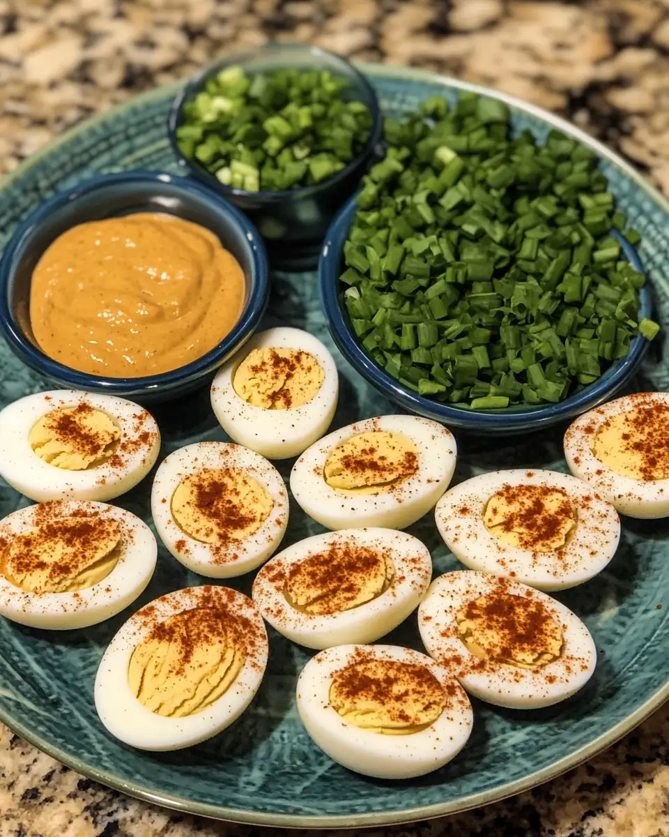 Zesty Delight: Spicy Chili Garlic Deviled Eggs 4 Ingredients for Zesty Delight: Spicy Chili Garlic Deviled Eggs