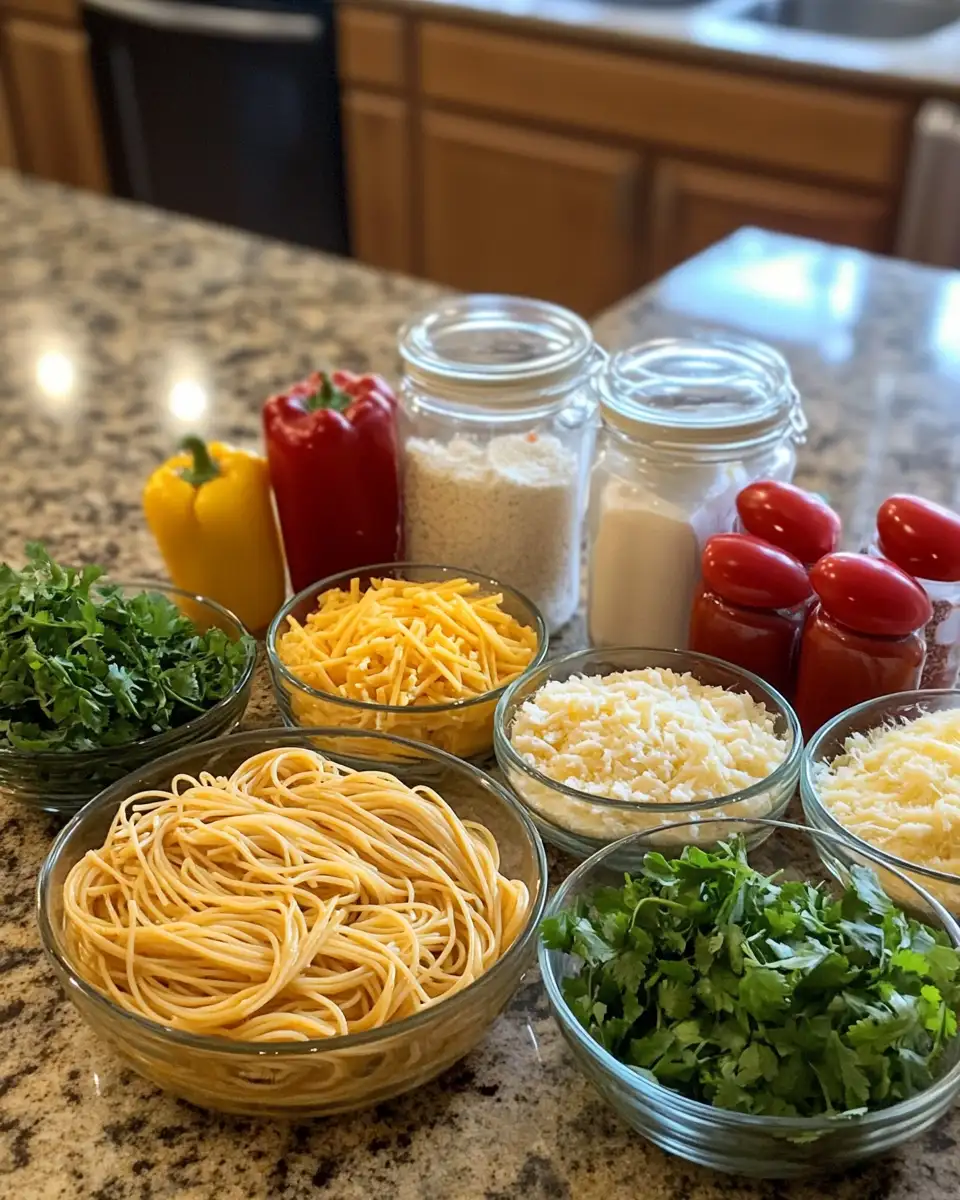 Ingredients for Savor the Heat with Spicy Southern Chicken Spaghetti Casserole