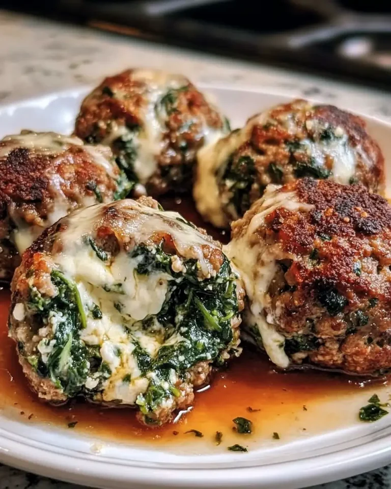 Mouthwatering Spinach Garlic Meatballs Stuffed with Melty Mozzarella Magic - Featured Image