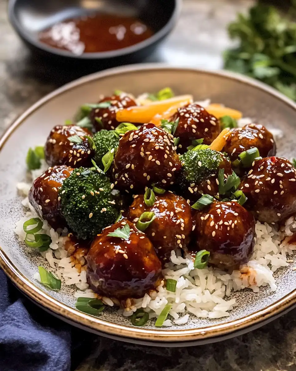 Irresistibly Sticky Korean BBQ Meatballs with Gochujang Glaze - Featured Image