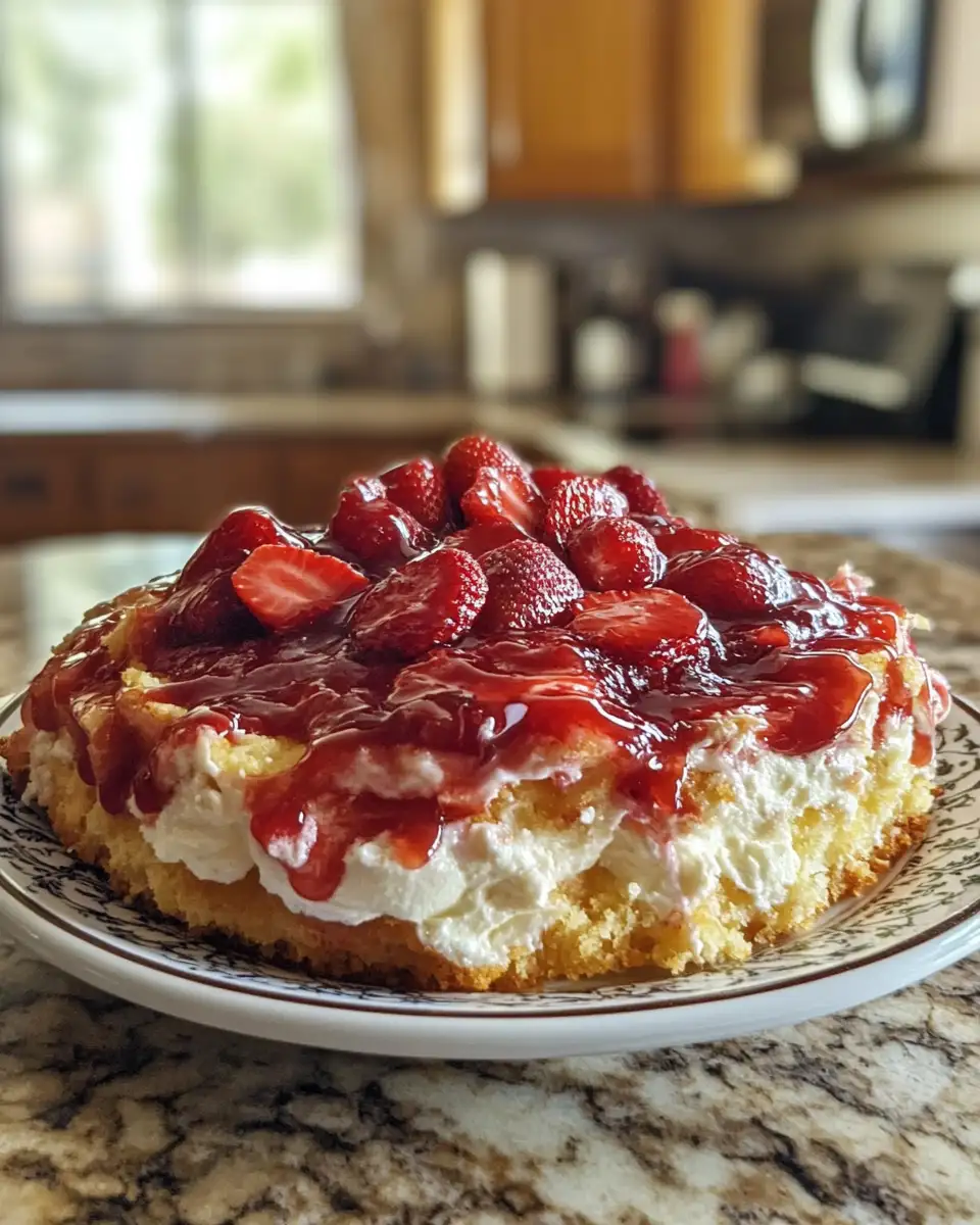 Irresistible Strawberry Cheesecake Dump Cake Delight 6 Final dish - Irresistible Strawberry Cheesecake Dump Cake Delight