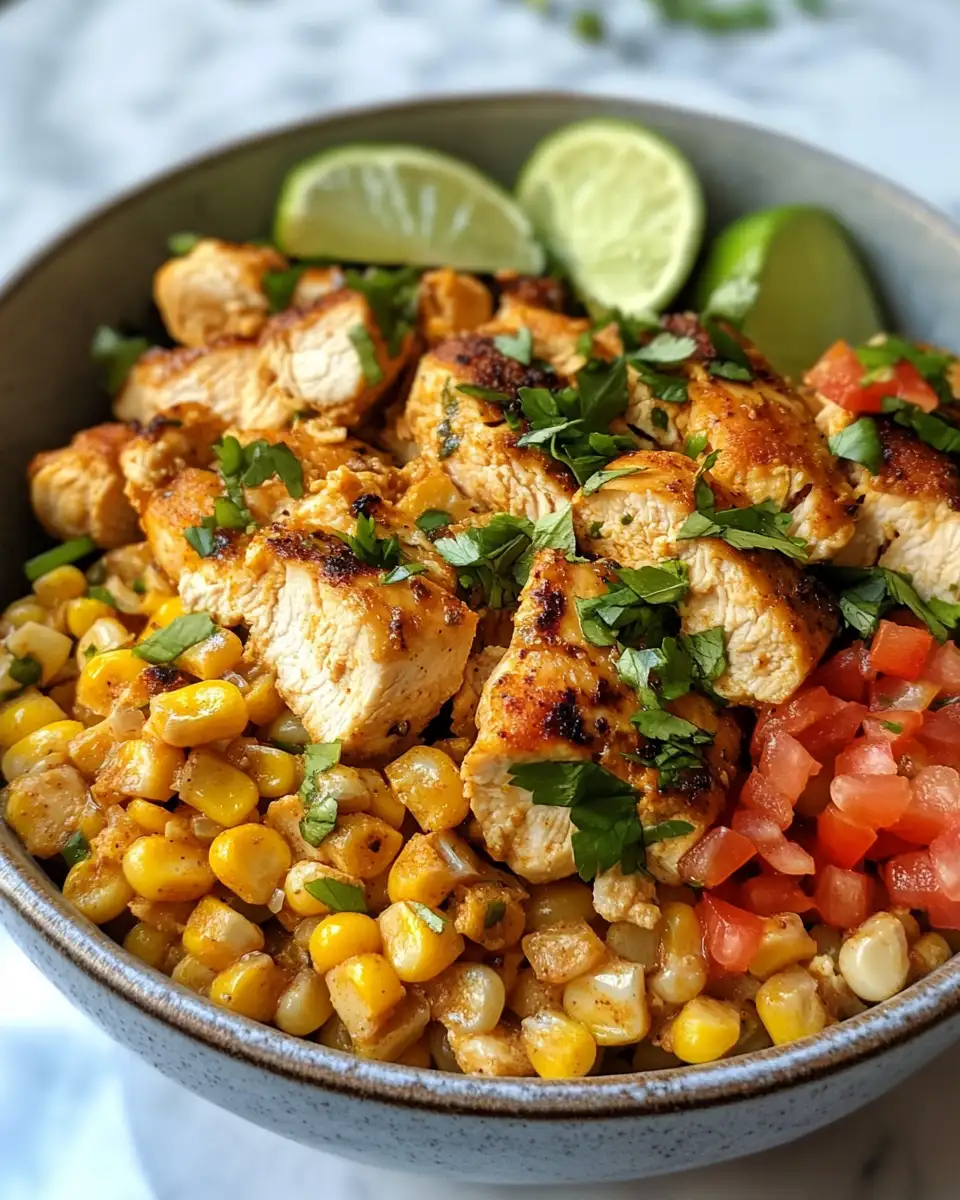 Final dish - Irresistible Street Corn Chicken Bowl: A Flavor Explosion in Every Bite