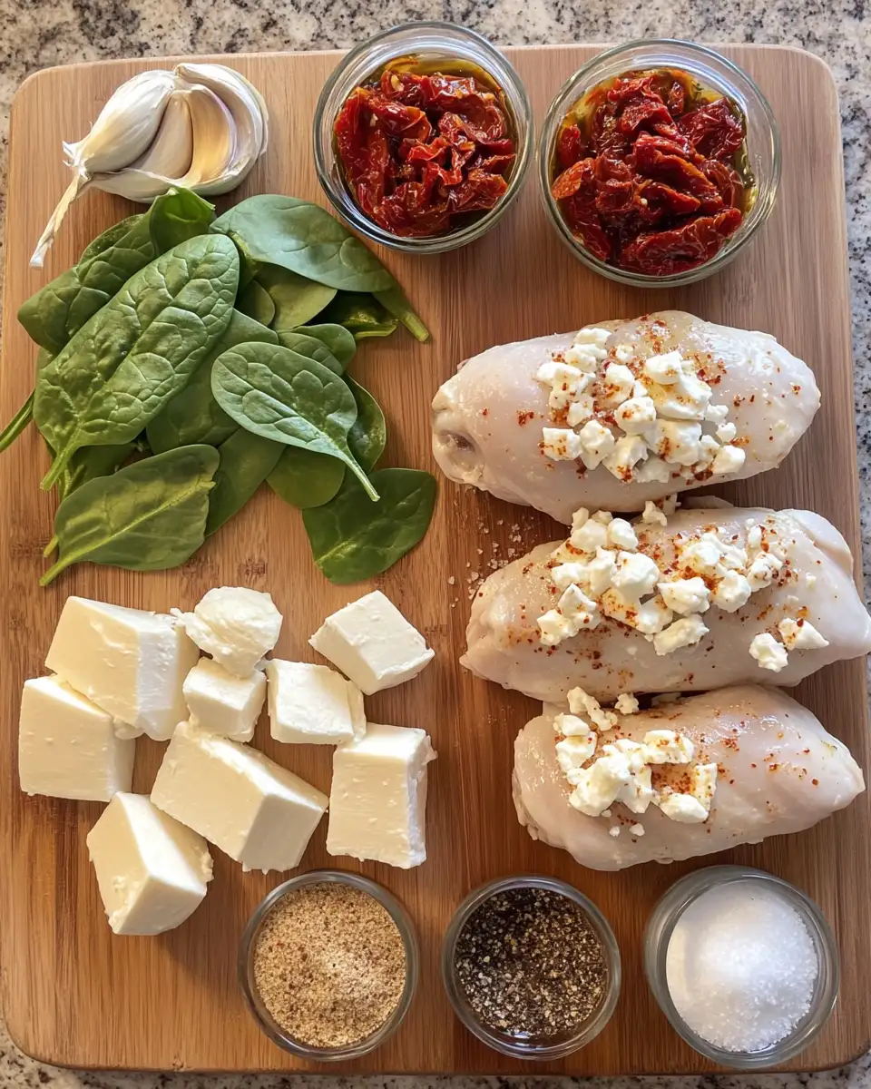 Ingredients for Irresistible Stuffed Chicken Breast Recipe for a Gourmet Home Experience