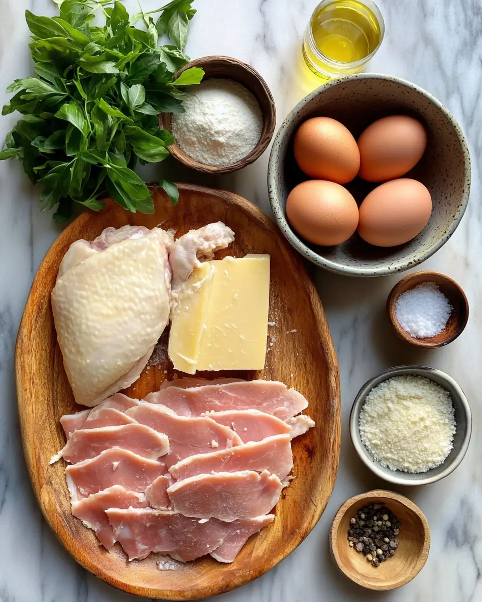 Ingredients for Crave-Worthy Stuffed Chicken Cordon Bleu Bake: A Delicious Twist on a Classic