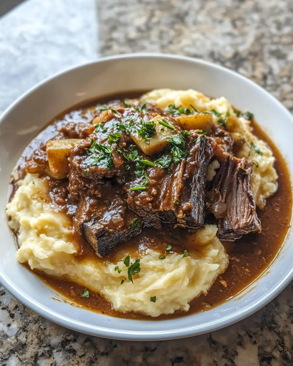 Final dish - Heavenly Tender Short Rib Ragu Meets Silky Parmesan Mashed Potatoes