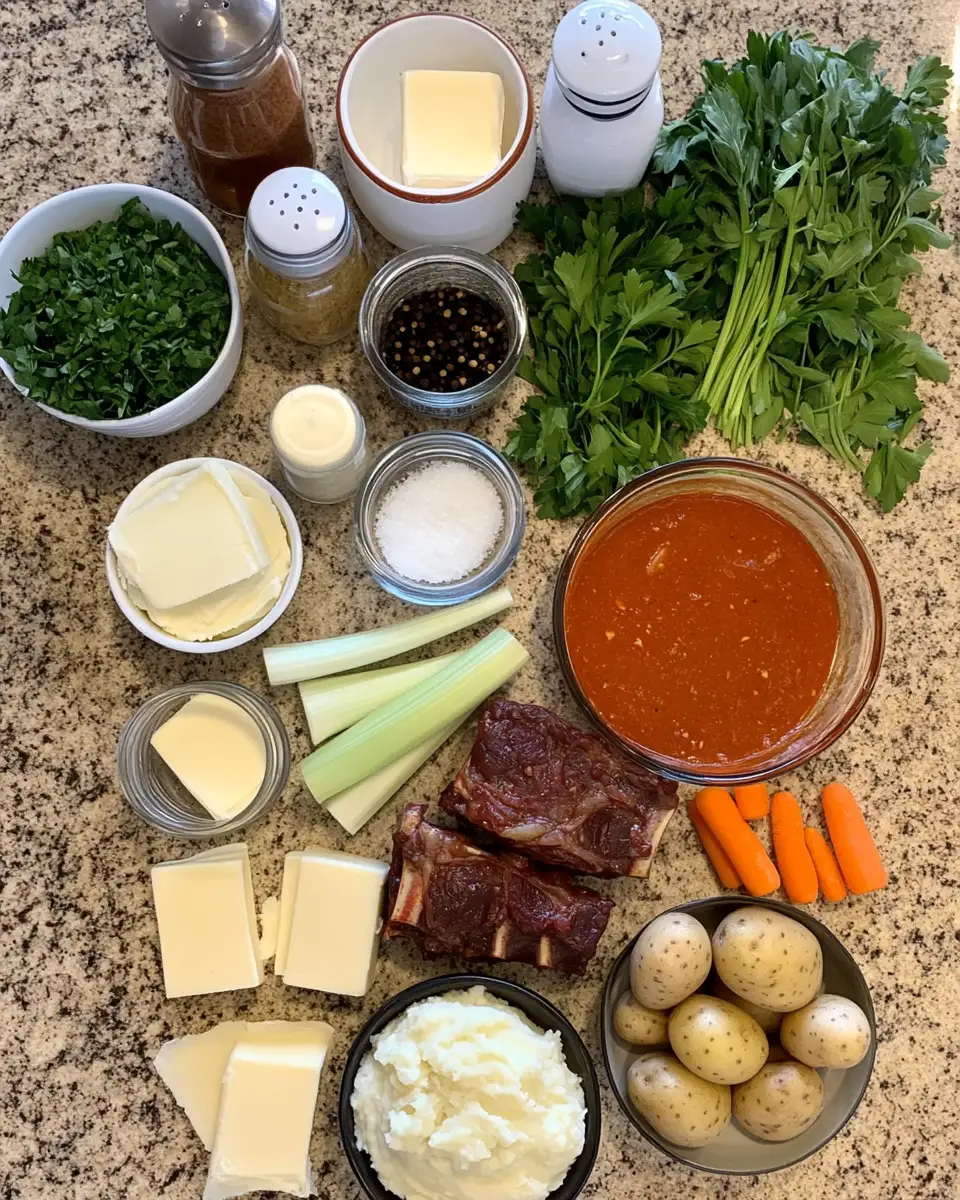 Ingredients for Heavenly Tender Short Rib Ragu Meets Silky Parmesan Mashed Potatoes