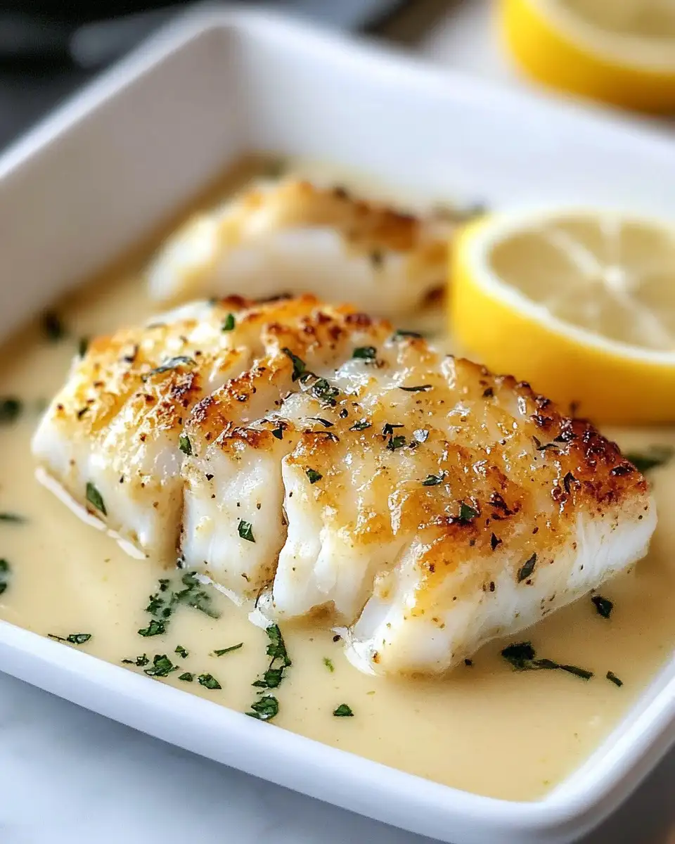 Tantalize Your Taste Buds with Baked Cod in Coconut Lemon Cream Sauce - Featured Image