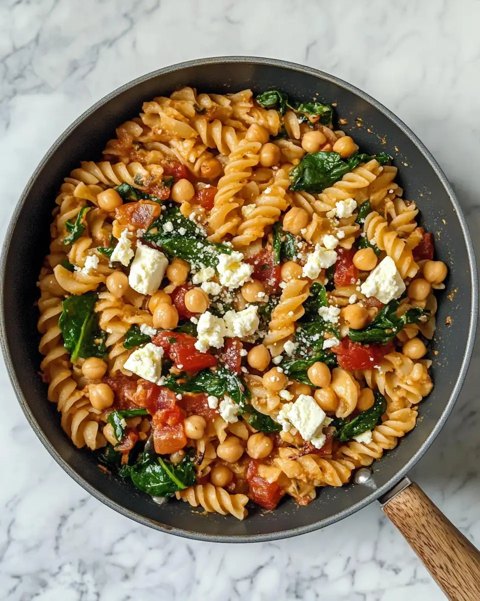 Final dish - Whip Up a Flavorful Feast with Baked Feta Pasta, Chickpeas & Spinach