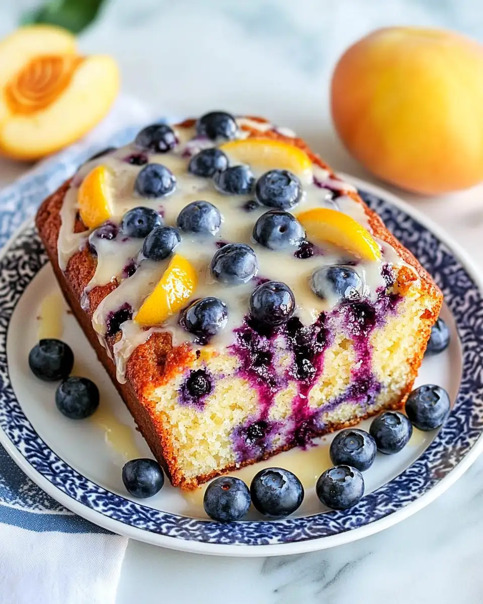 Bursting with Flavor: Blueberry Peach Loaf with Lemon Drizzle - Featured Image
