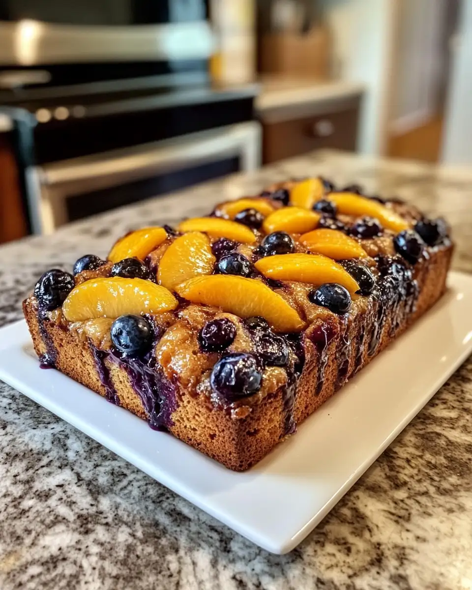Bursting with Flavor: Blueberry Peach Loaf with Lemon Drizzle 6 Final dish - Bursting with Flavor: Blueberry Peach Loaf with Lemon Drizzle